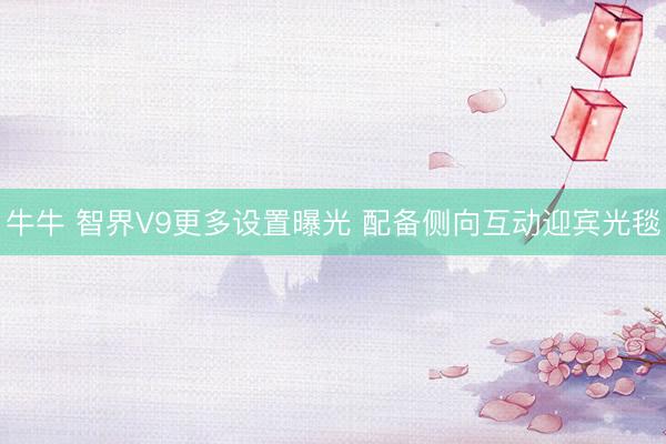 牛牛 智界V9更多设置曝光 配备侧向互动迎宾光毯
