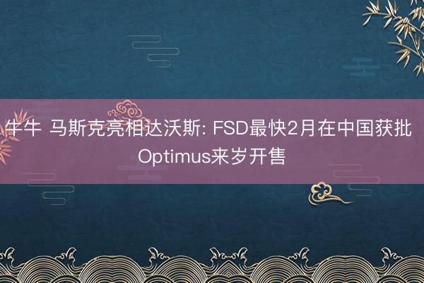 牛牛 马斯克亮相达沃斯: FSD最快2月在中国获批 Optimus来岁开售