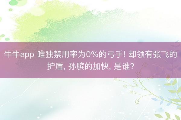 牛牛app 唯独禁用率为0%的弓手! 却领有张飞的护盾, 孙膑的加快, 是谁?