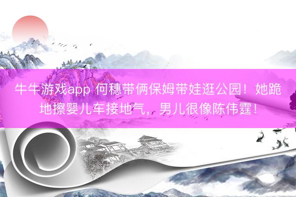 牛牛游戏app 何穗带俩保姆带娃逛公园！她跪地擦婴儿车接地气，男儿很像陈伟霆！