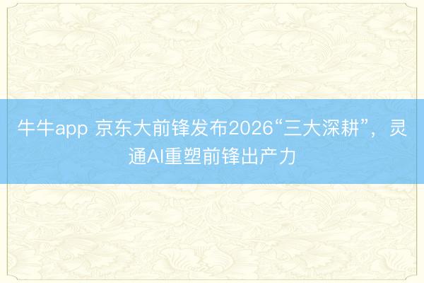 牛牛app 京东大前锋发布2026“三大深耕”,灵通AI重塑前锋出产力