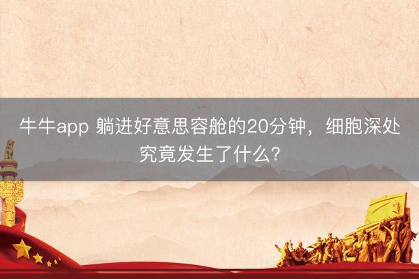 牛牛app 躺进好意思容舱的20分钟，<a href=