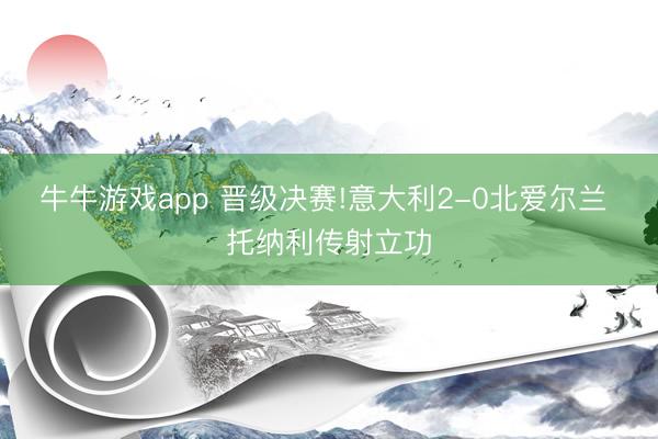 牛牛游戏app 晋级决赛!意大利2-0北爱尔兰 托纳利传射立功