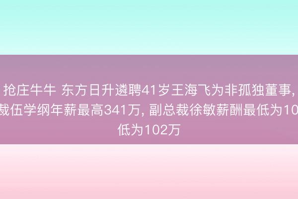 抢庄牛牛 东方日升遴聘41岁王海飞为非孤独董事, 总裁伍学纲年薪最高341万, 副总裁徐敏薪酬最低为102万