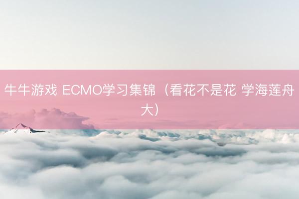 牛牛游戏 ECMO学习集锦（看花不是花 学海莲舟大）