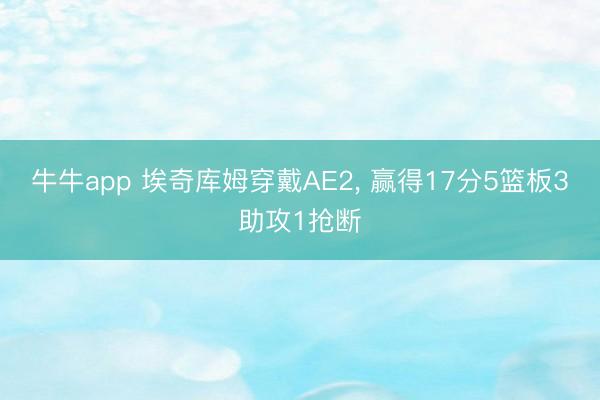 牛牛app 埃奇库姆穿戴AE2， 赢得17分5篮板3助攻1抢断