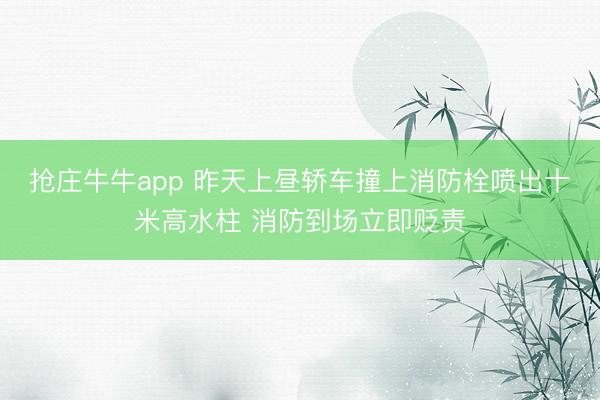 抢庄牛牛app 昨天上昼轿车撞上消防栓喷出十米高水柱 消防到场立即贬责