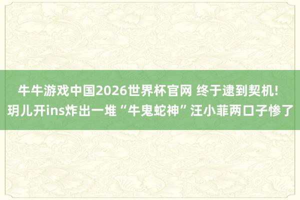 牛牛游戏中国2026世界杯官网 终于逮到契机! 玥儿开ins炸出一堆“牛鬼蛇神”汪小菲两口子惨了
