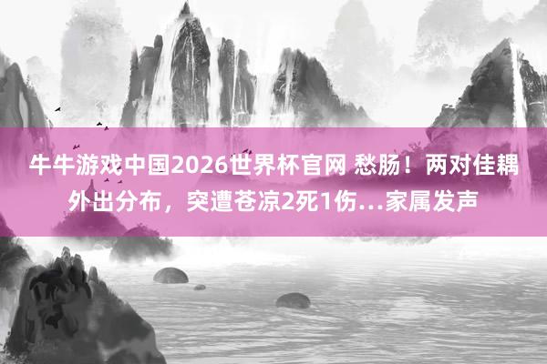 牛牛游戏中国2026世界杯官网 愁肠！两对佳耦外出分布，突遭苍凉2死1伤…家属发声