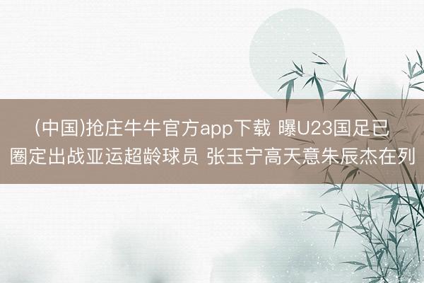 (中国)抢庄牛牛官方app下载 曝U23国足已圈定出战亚运超龄球员 张玉宁高天意朱辰杰在列