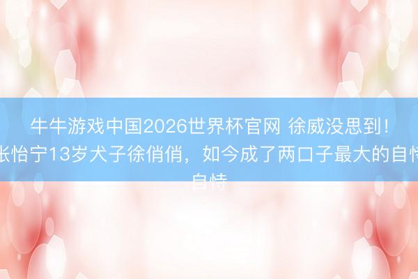 牛牛游戏中国2026世界杯官网 徐威没思到!张怡宁13岁犬子徐俏俏,如今成了两口子最大的自恃