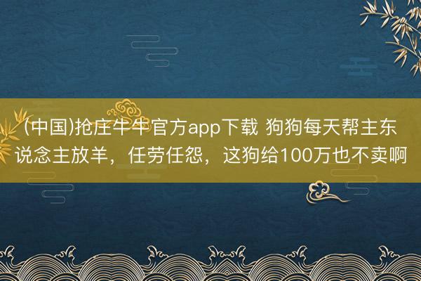 (中国)抢庄牛牛官方app下载 狗狗每天帮主东说念主放羊，任劳任怨，这狗给100万也不卖啊