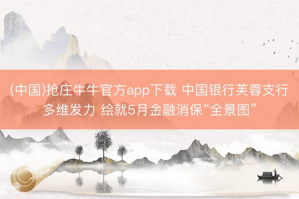 (中国)抢庄牛牛官方app下载 中国银行芙蓉支行多维发力 绘就5月金融消保“全景图”