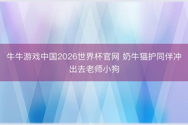 牛牛游戏中国2026世界杯官网 奶牛猫护同伴冲出去老师小狗